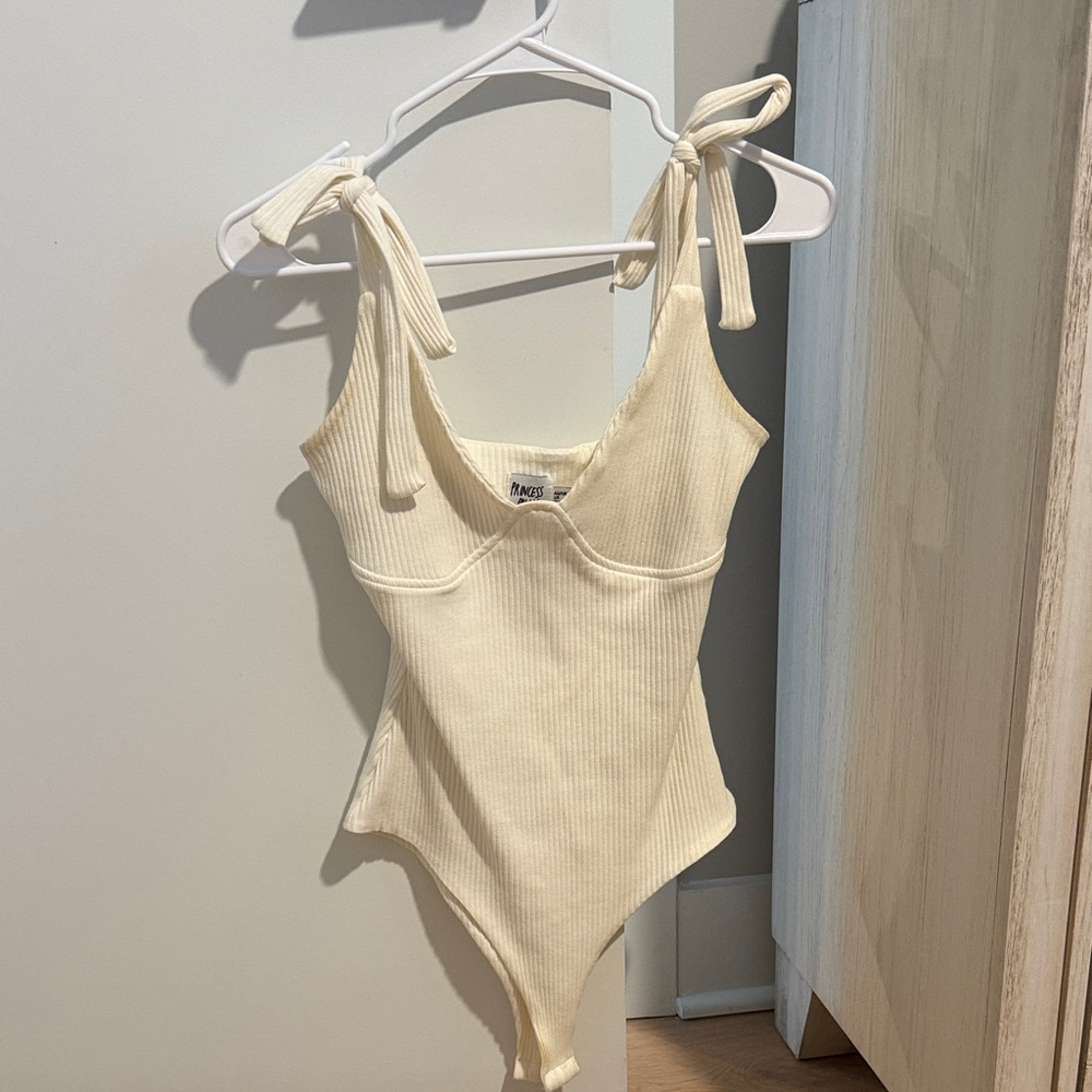 Princess Polly Ivory Ribbed Bodysuit